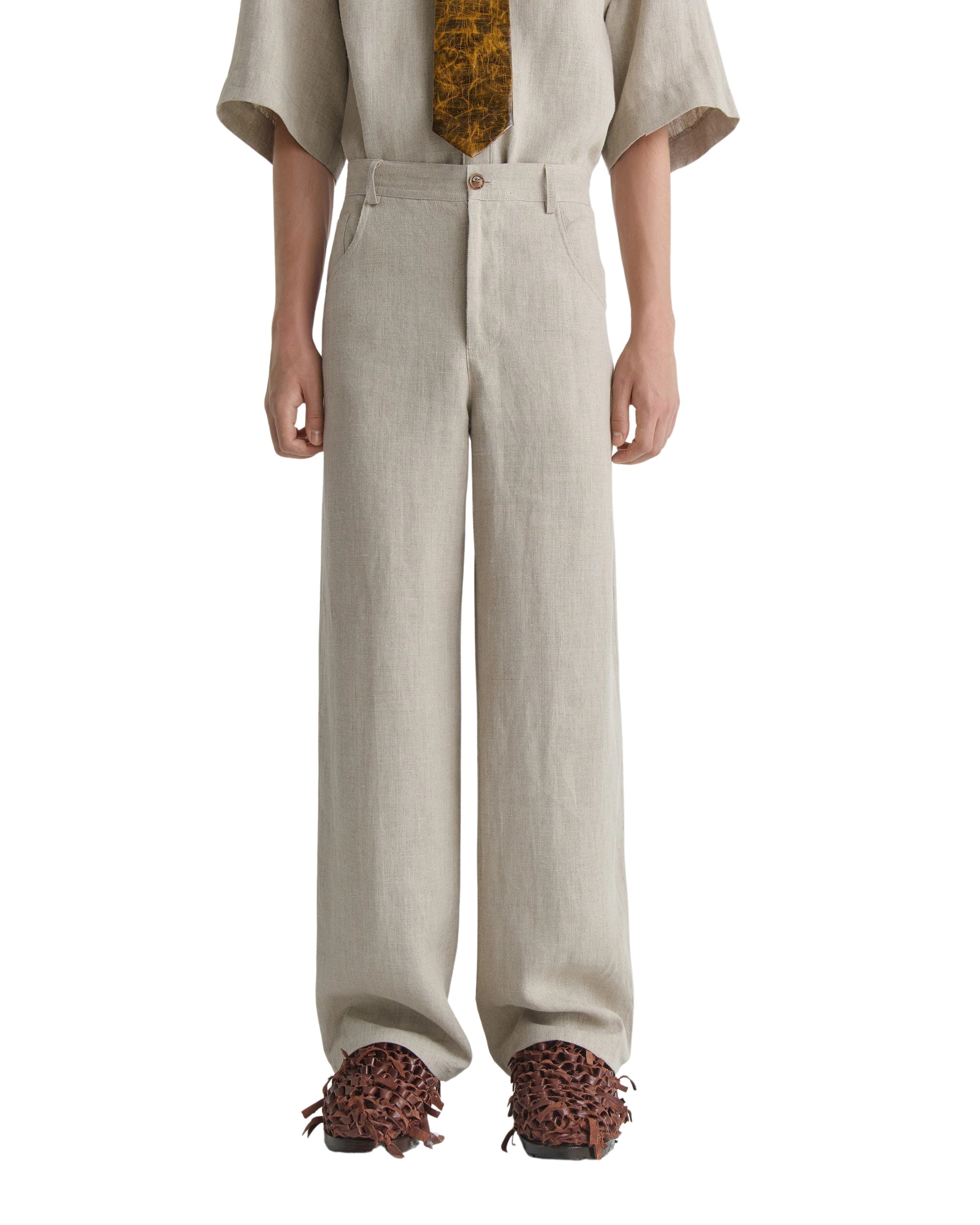 Arno Brown Linen Pant