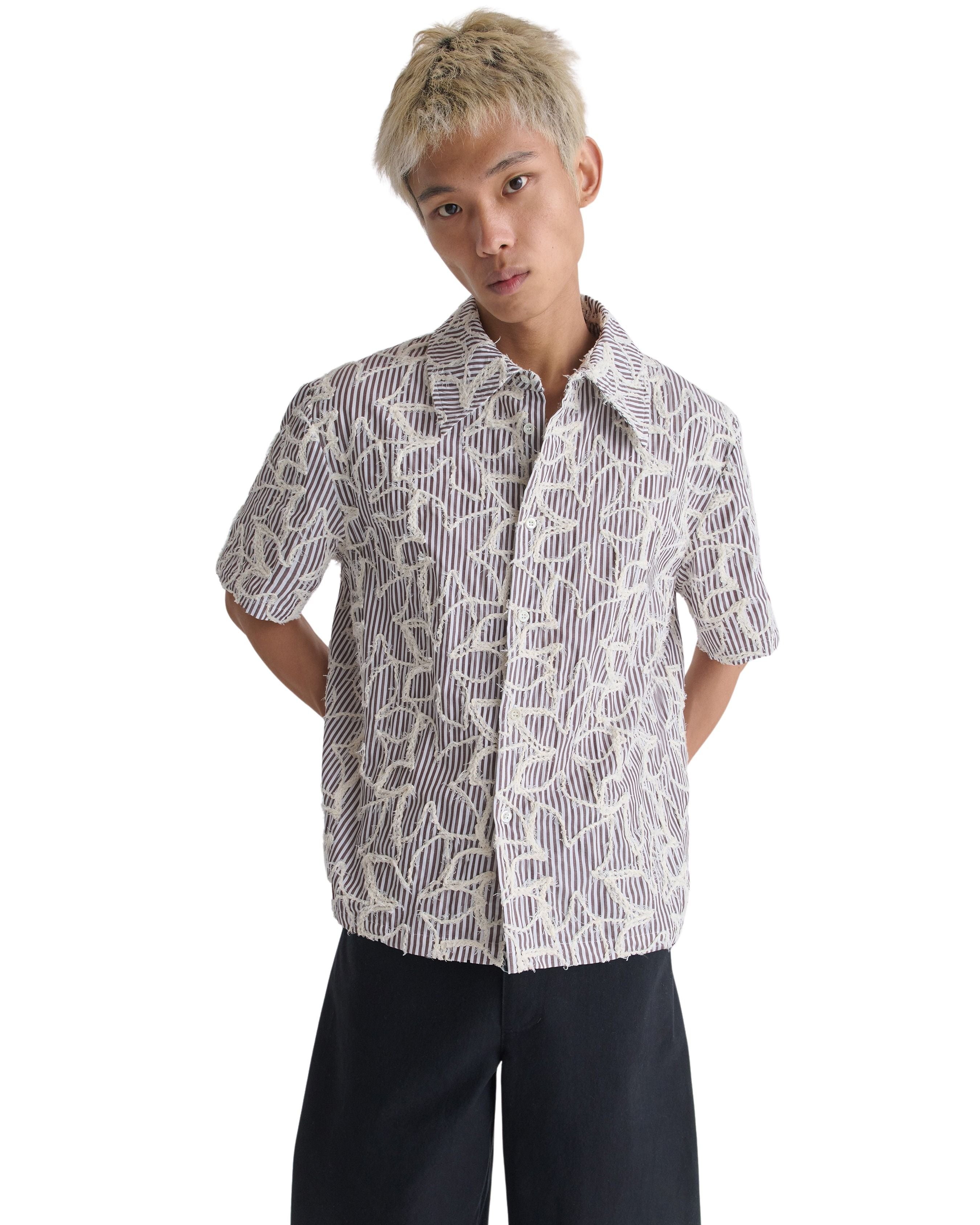 Dayot Blue Cotton Polyester Shirt