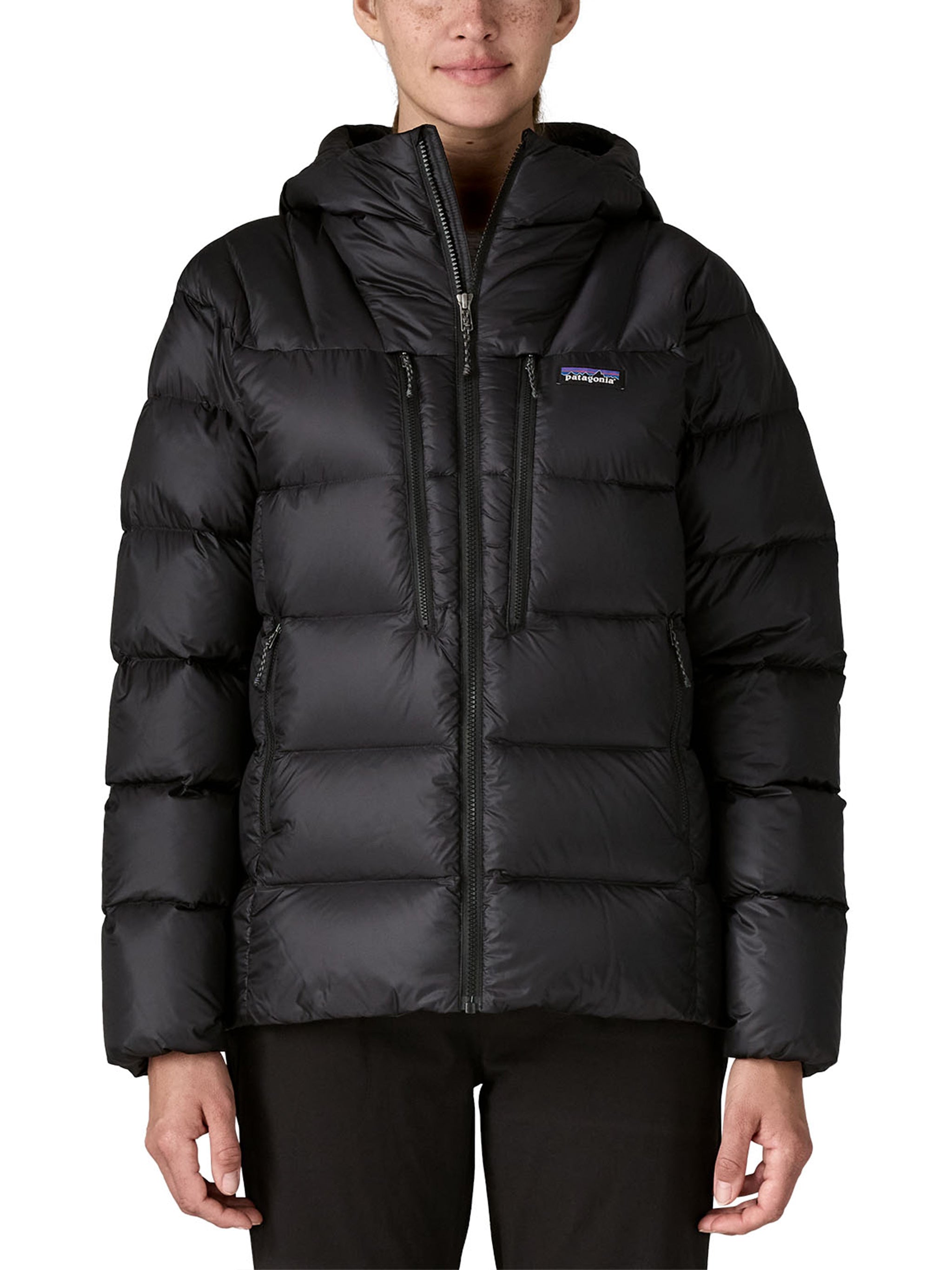 Fitz Roy Down Hoody Black Polyester | Piumino