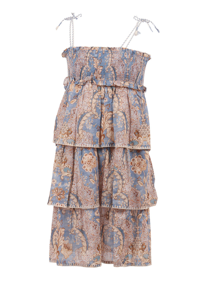 Daylight Kids Tiered Dress Light Blue Cotton Lining