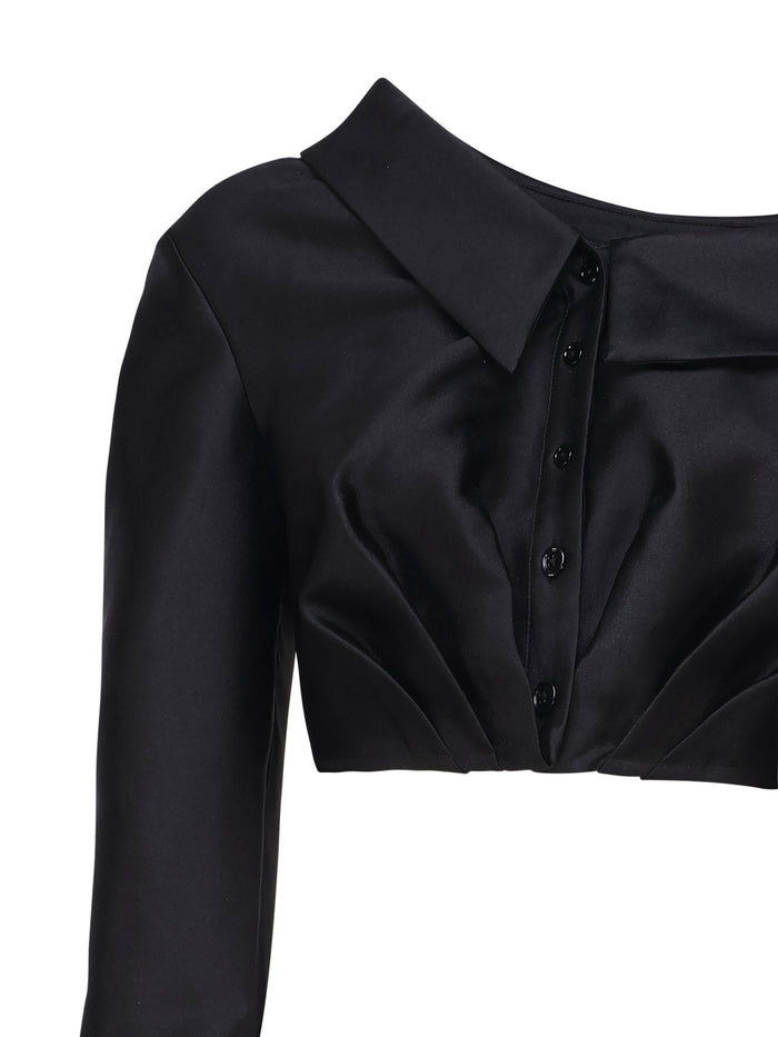Self-Portrait Top Black Polyester