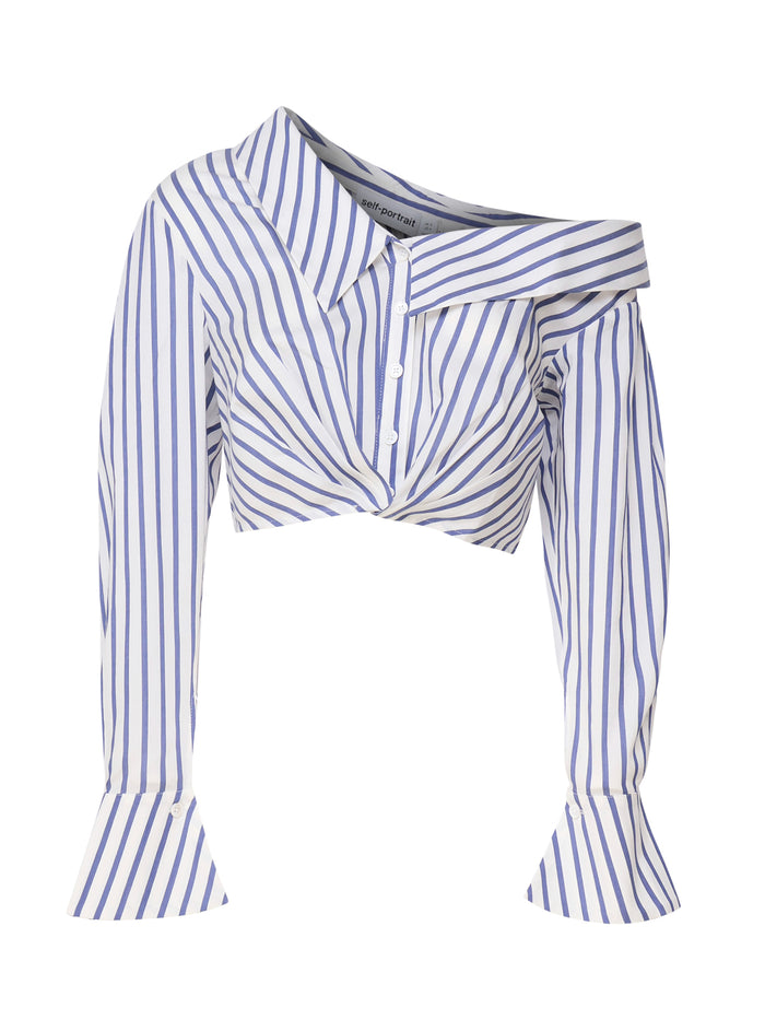 Self-Portrait Top Blue Lyocell