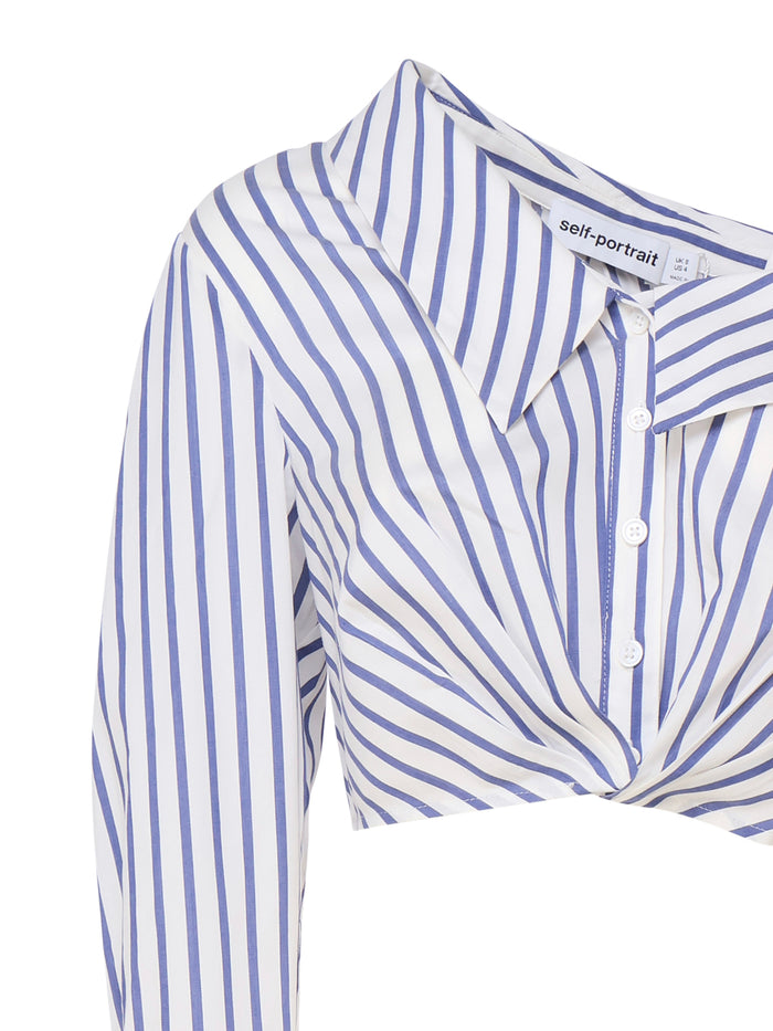 Self-Portrait Top Blue Lyocell