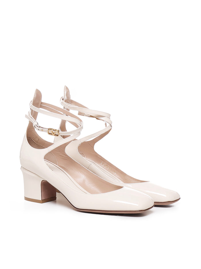 Valentino Garavani With Heel Light Ivory Patent Leather