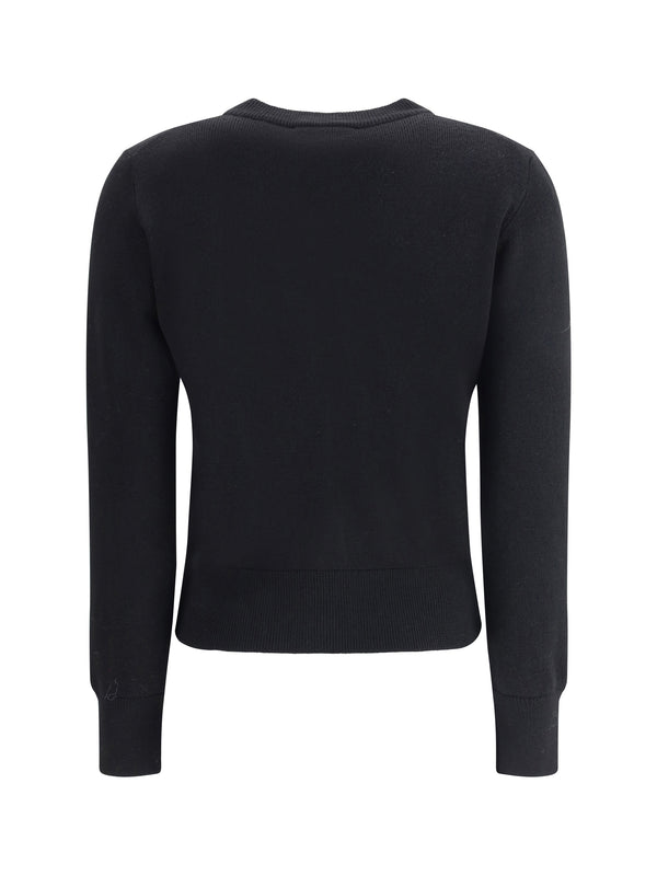Cardigan Merino Wool Black-Red Black/red