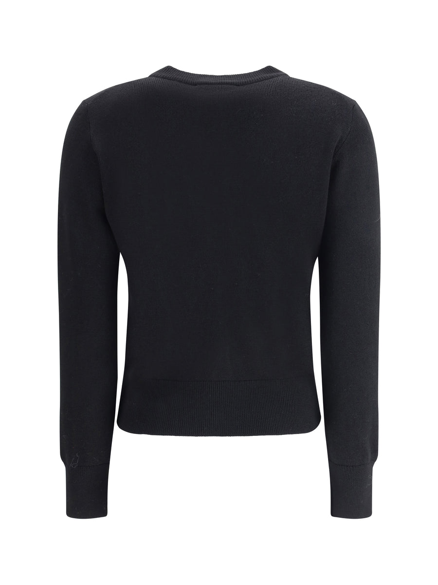 Cardigan Merino Wool Black-Red Black/red