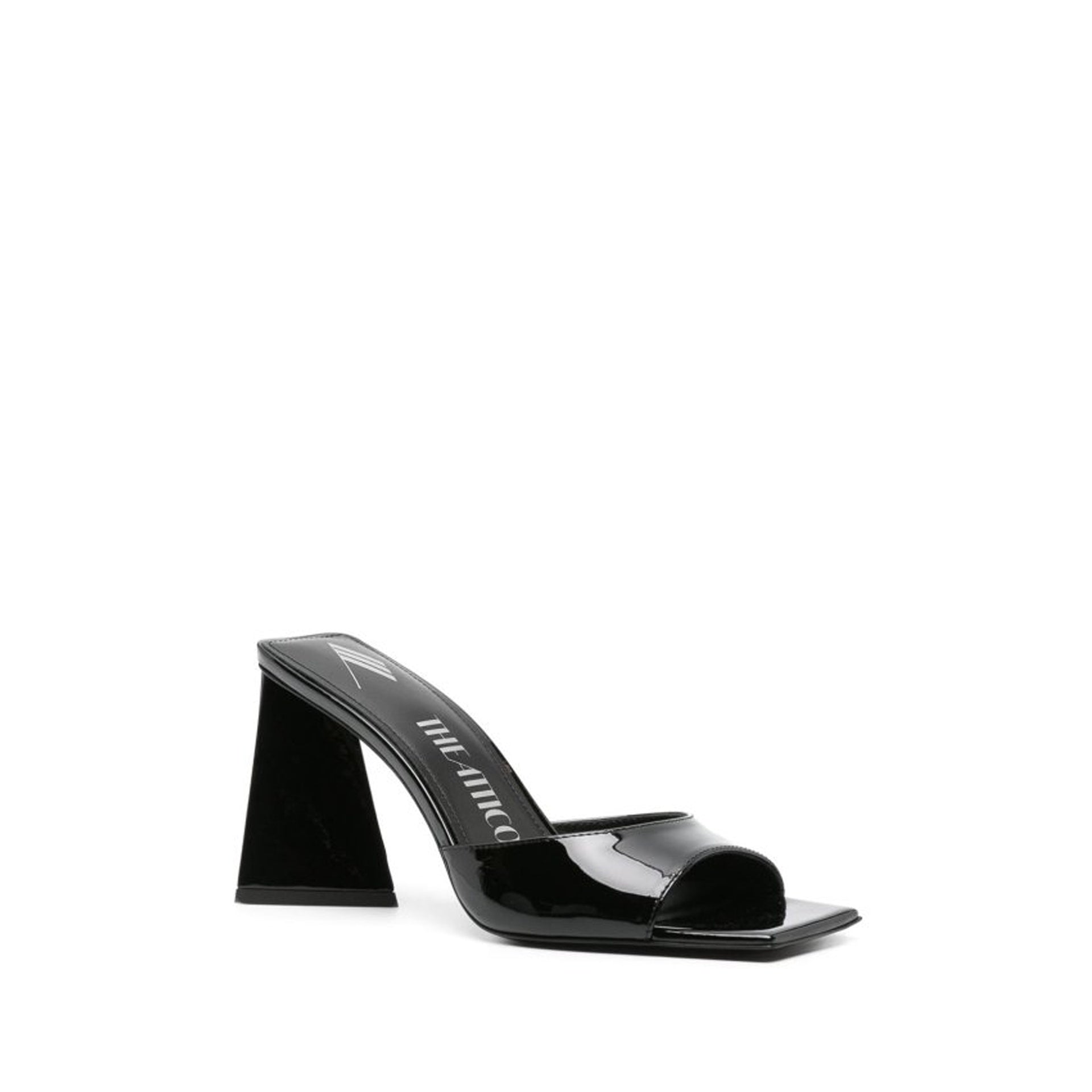 The Attico Mini Devon 85 Leather Sandals Black Calf
