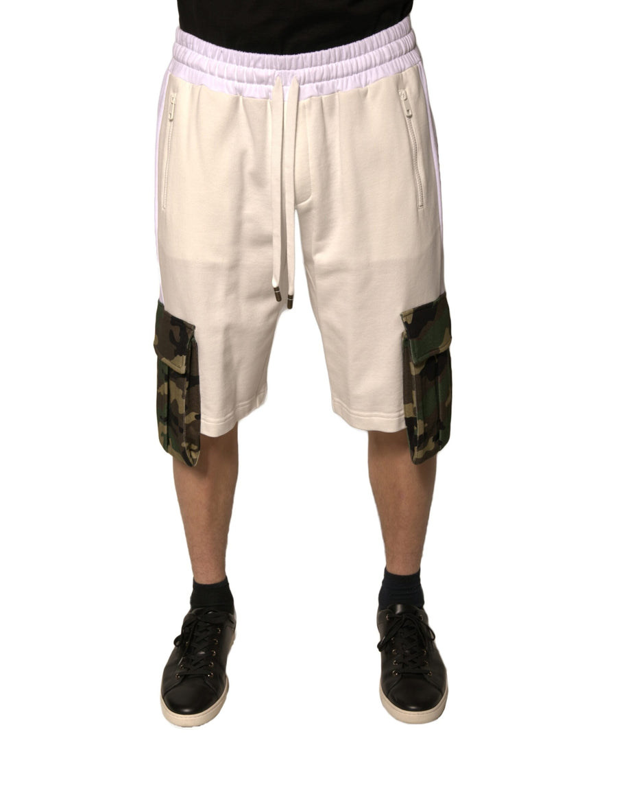 Dolce & Gabbana 89% Cotton cargo shorts in beige