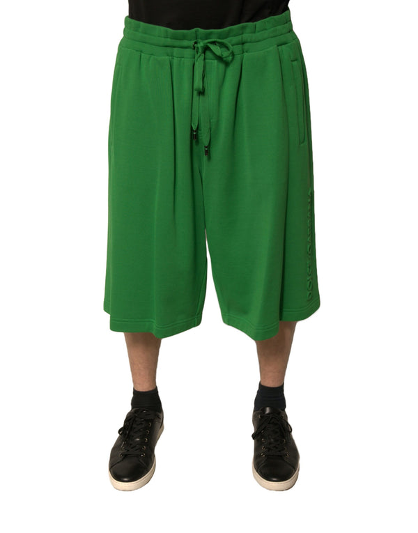 Dolce & Gabbana 89% Cotton bermuda shorts in green