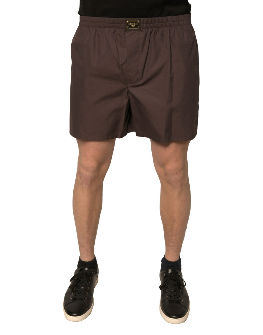 Dolce & Gabbana 81% Cotton bermuda shorts in brown