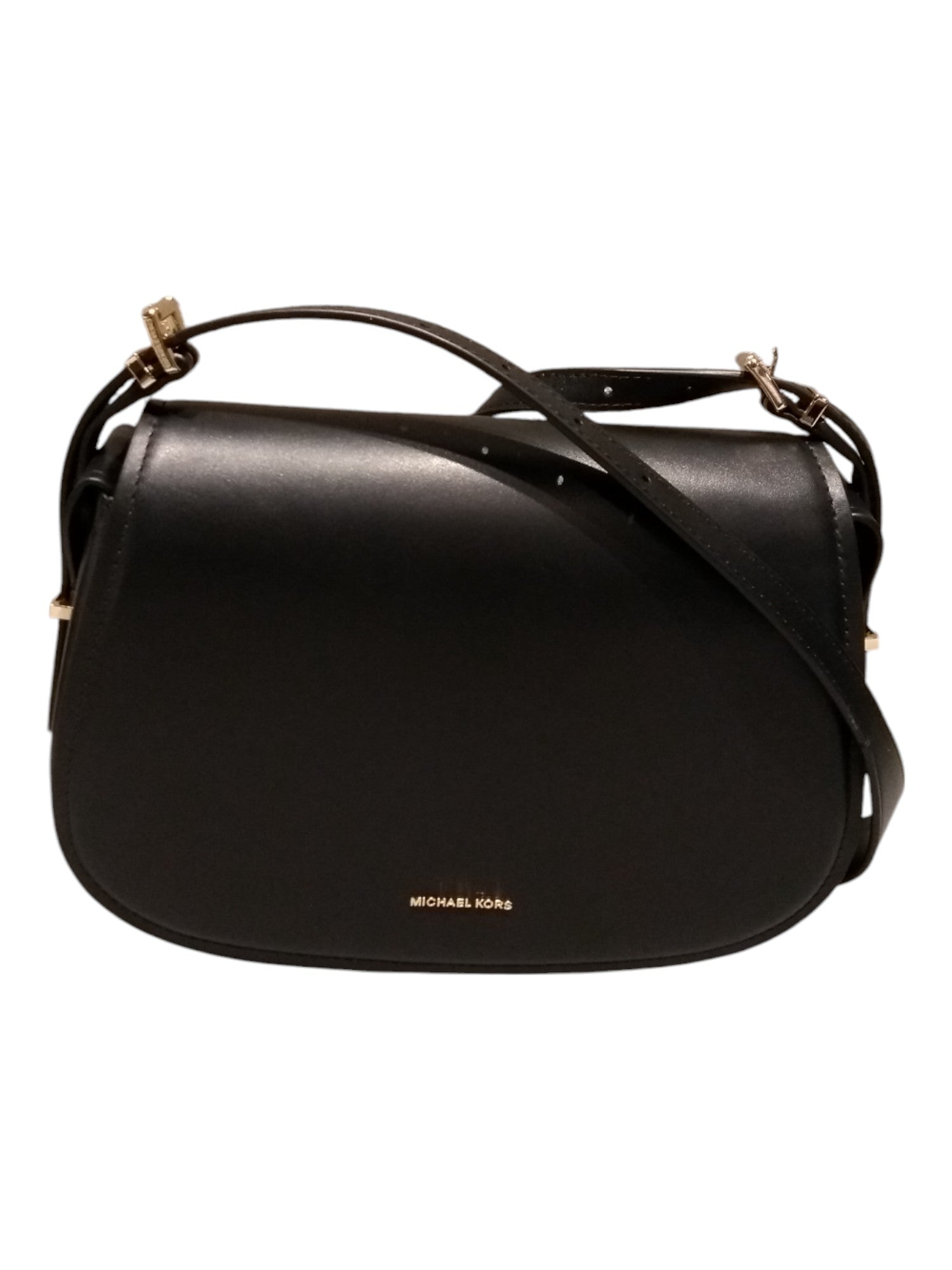 Md Flap Messenger Black Calf Leather Bag