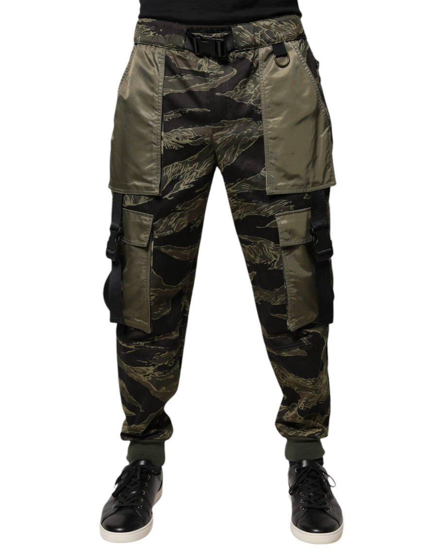 Dolce & Gabbana 70% Cotton cargo pants in green