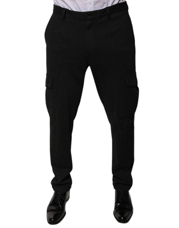 Dolce & Gabbana 69% Viscose cargo pants in black