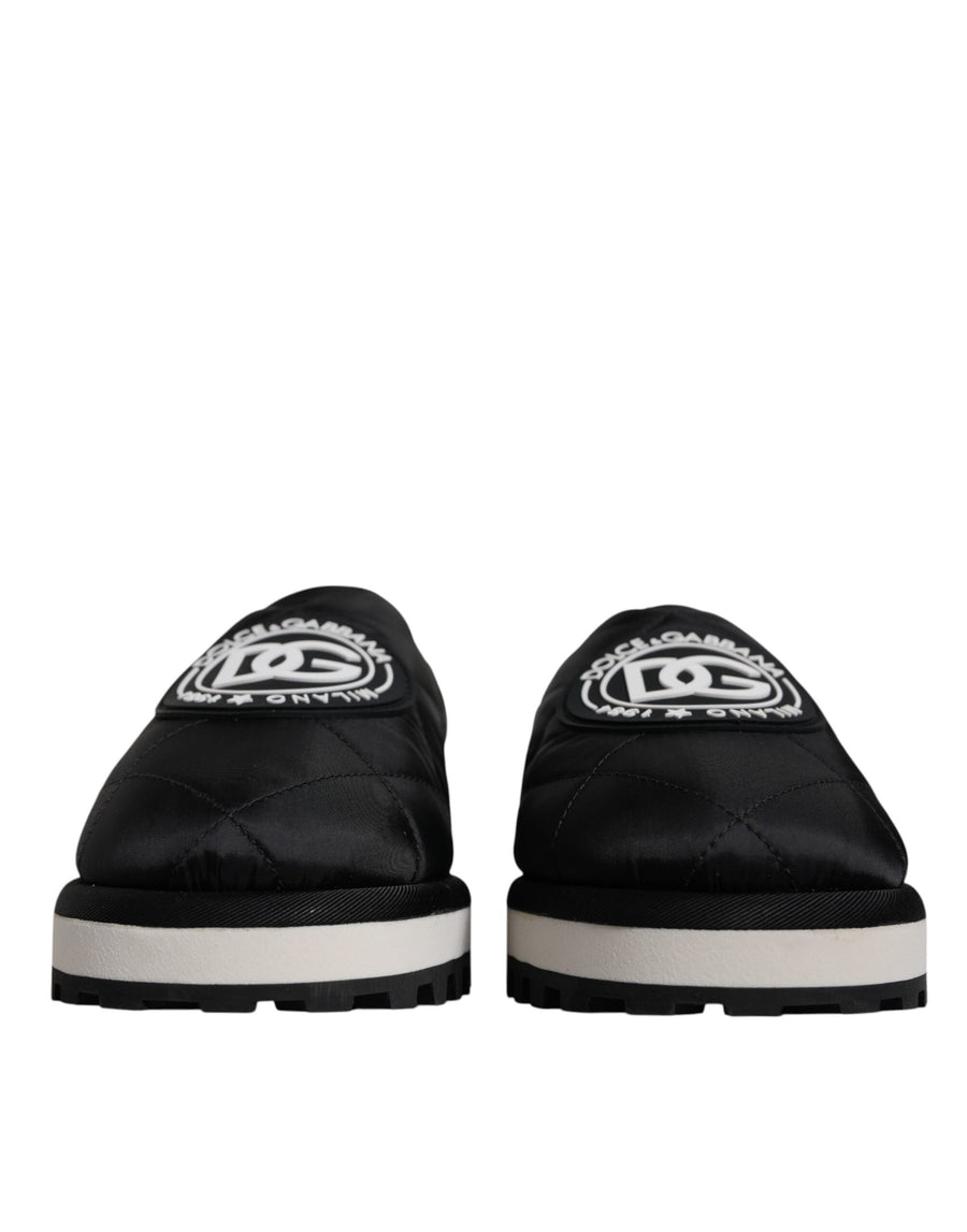 Dolce & Gabbana 60% Nylon 20% Viscose 10% PU 6% Polyester 4% Elastane slipper in black