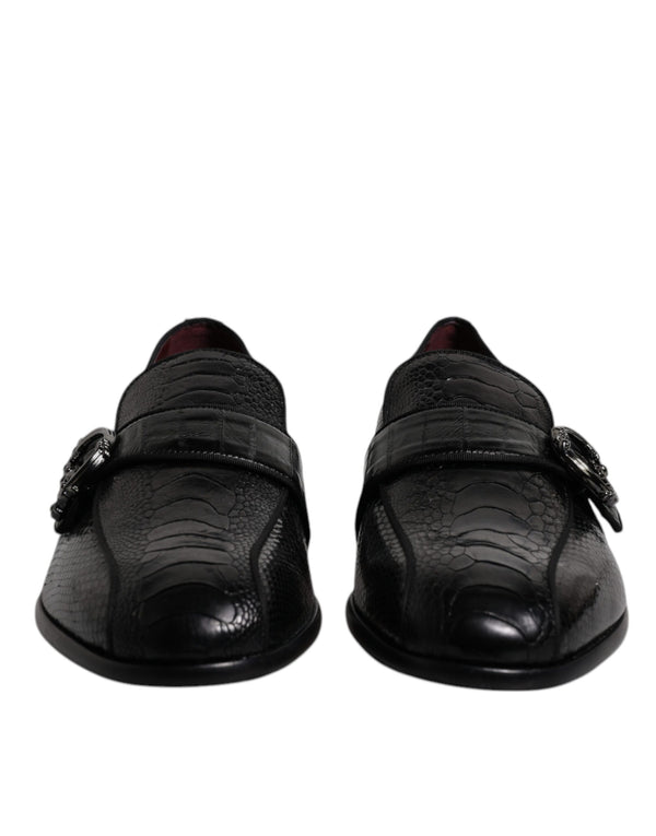 Dolce & Gabbana 45% Ostrich loafer in black