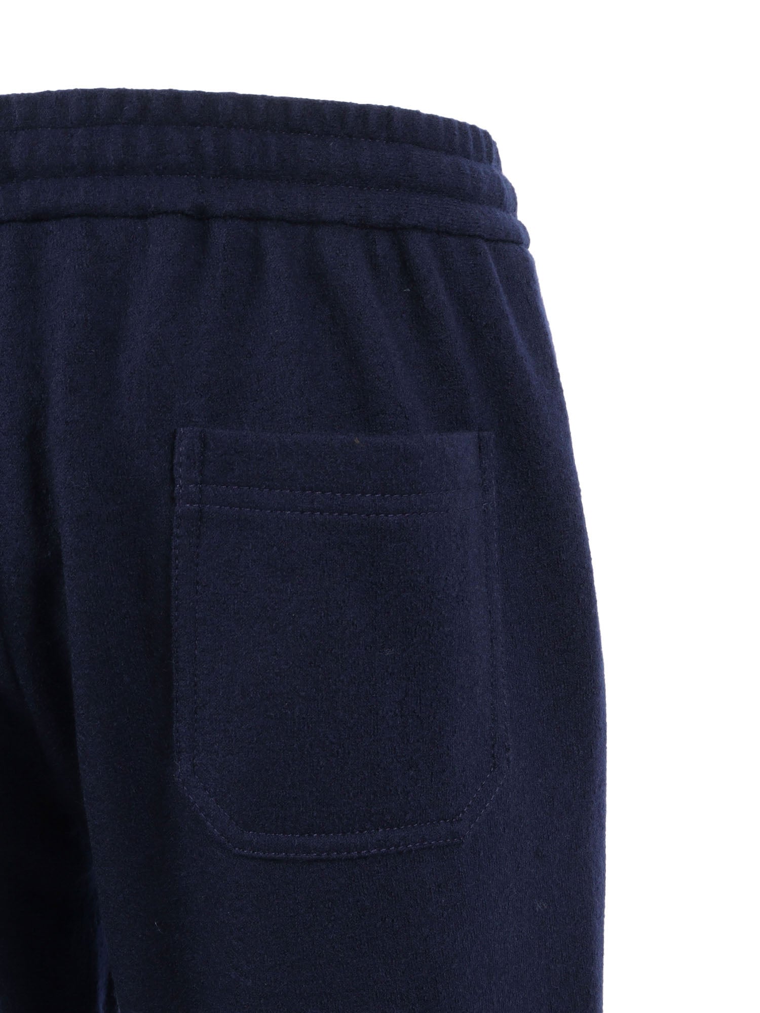 P.cuffed Wool Blue Fabric 2 Cotton Elastane Pant