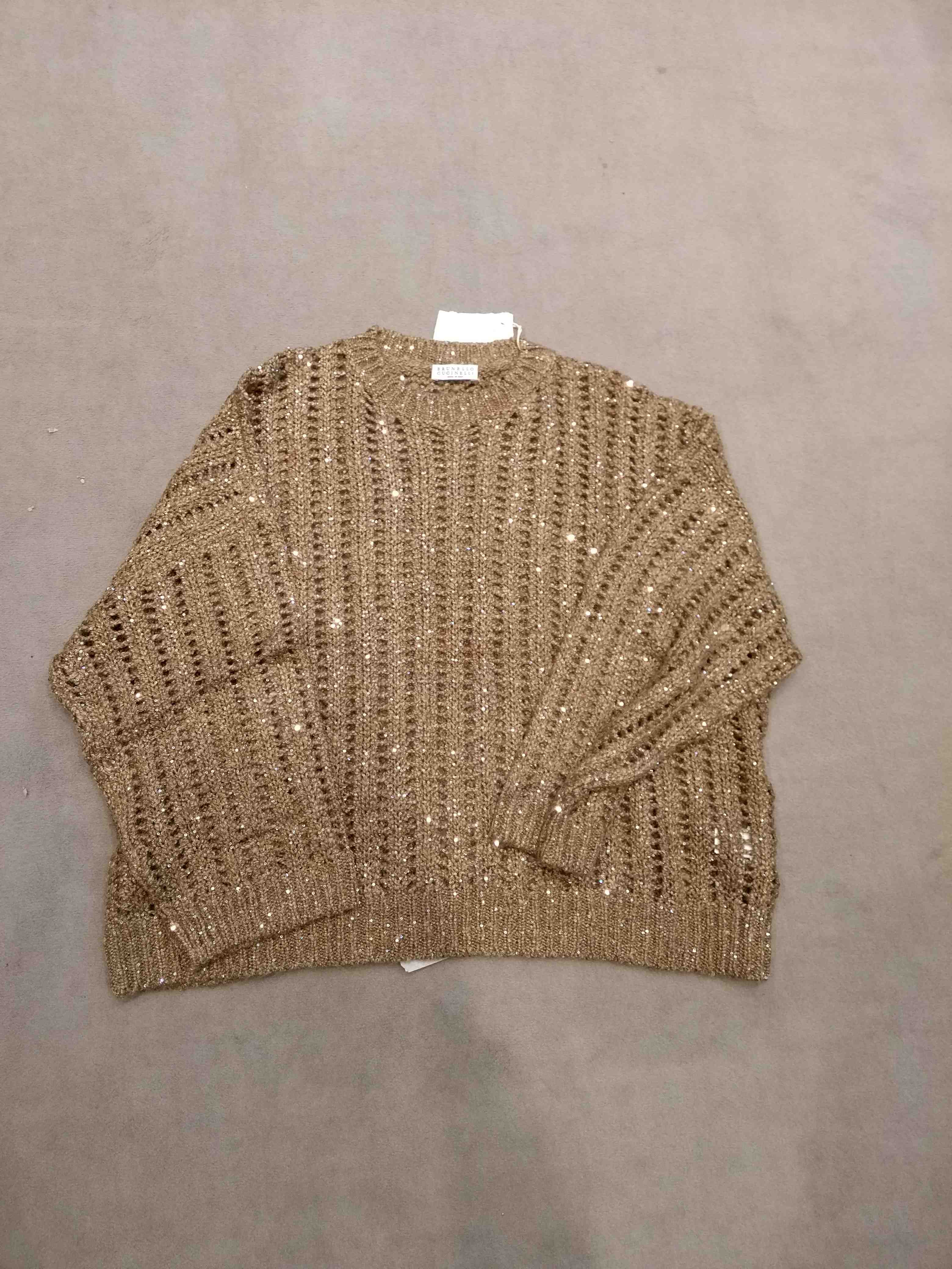 Maglia Seta Lino Rete Pajette Nude & Neutrals Silk | Sweater