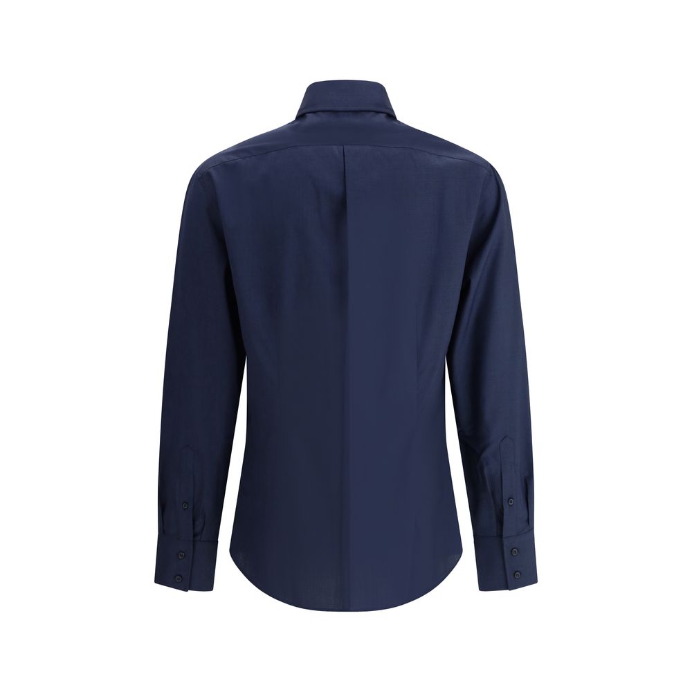 Brunello Cucinelli 100% Cotton shirt in navy — view 2