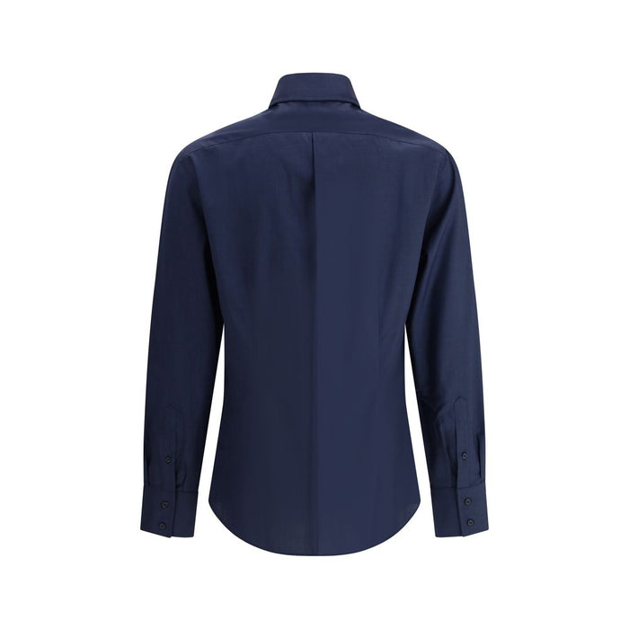Brunello Cucinelli 100% Cotton shirt in navy — view 2