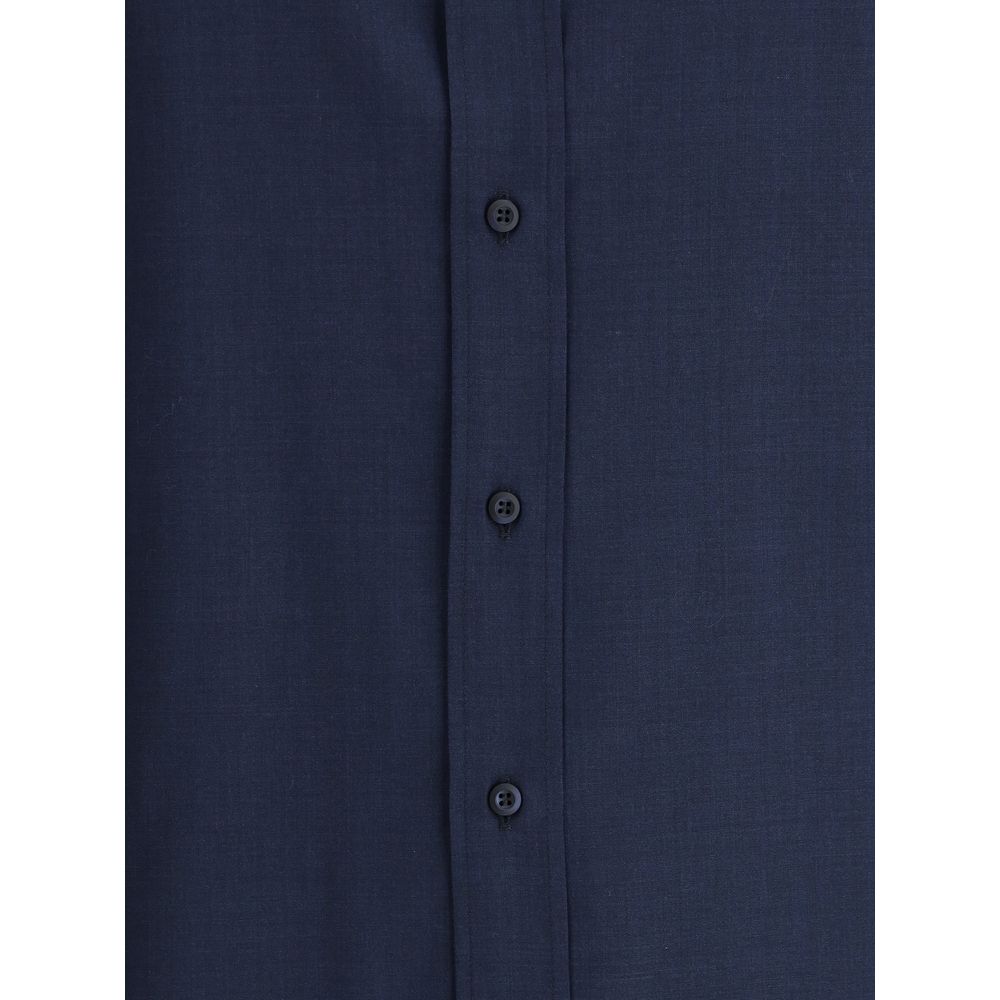 Brunello Cucinelli 100% Cotton shirt in navy — view 3