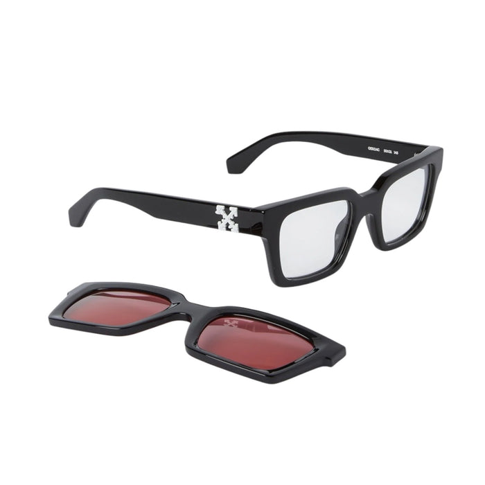 Off White OERI14C CLIP ON 1025 Black Red Nero Acetate Occhiali Da Vista