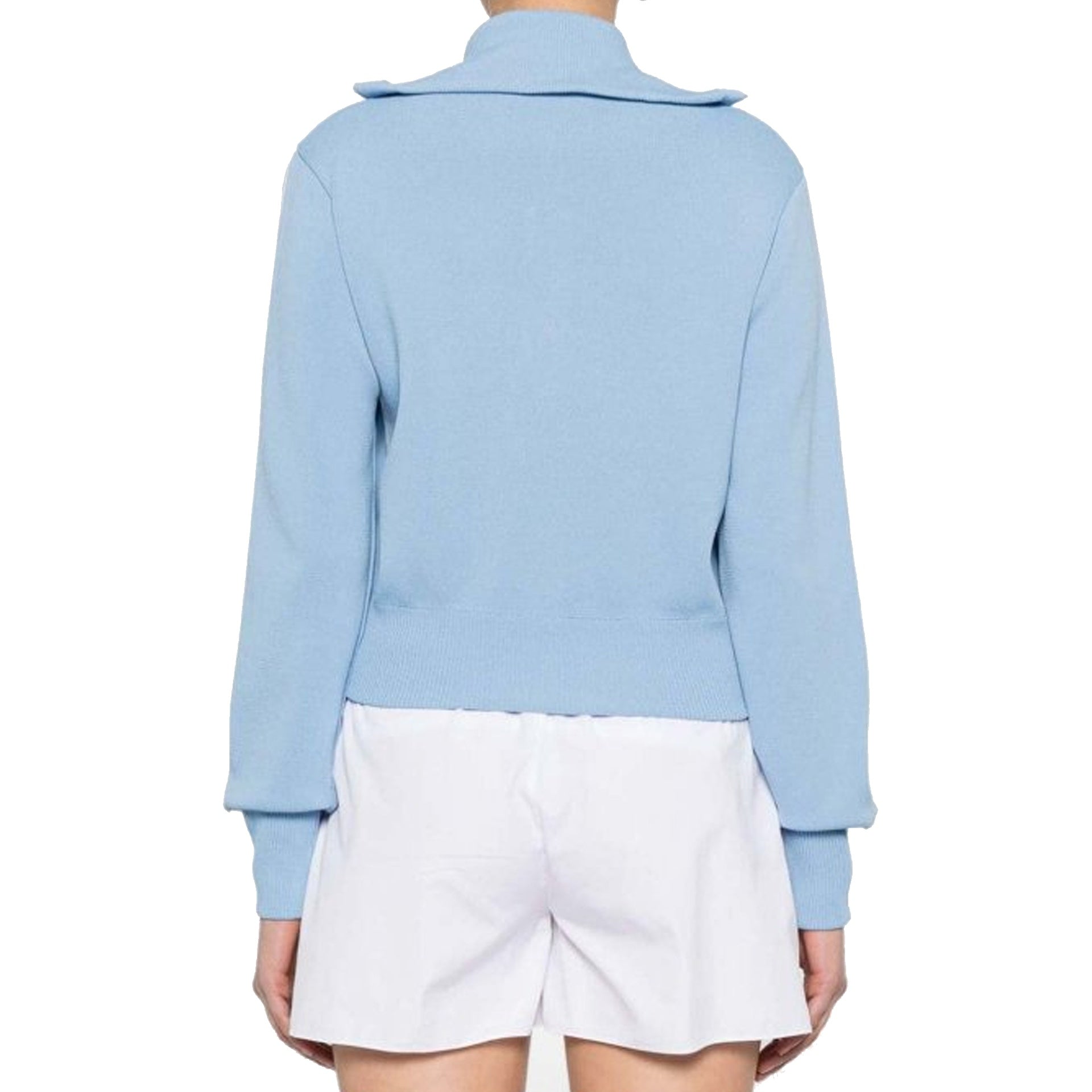 Autry Logo Cardigan Blue Nylon Viscose