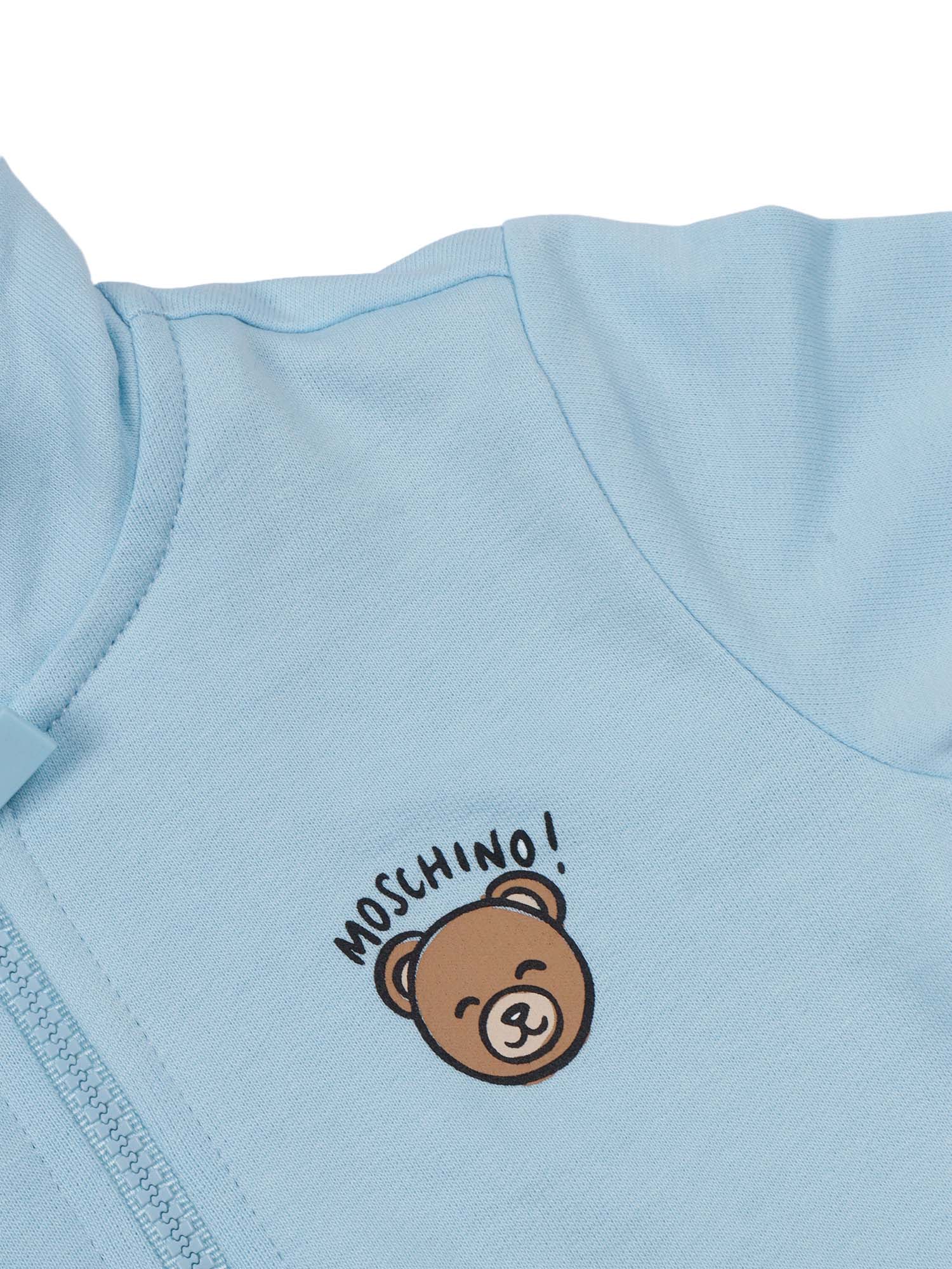 ZIPPED HOODIE Blue Cotton Sweatshirt