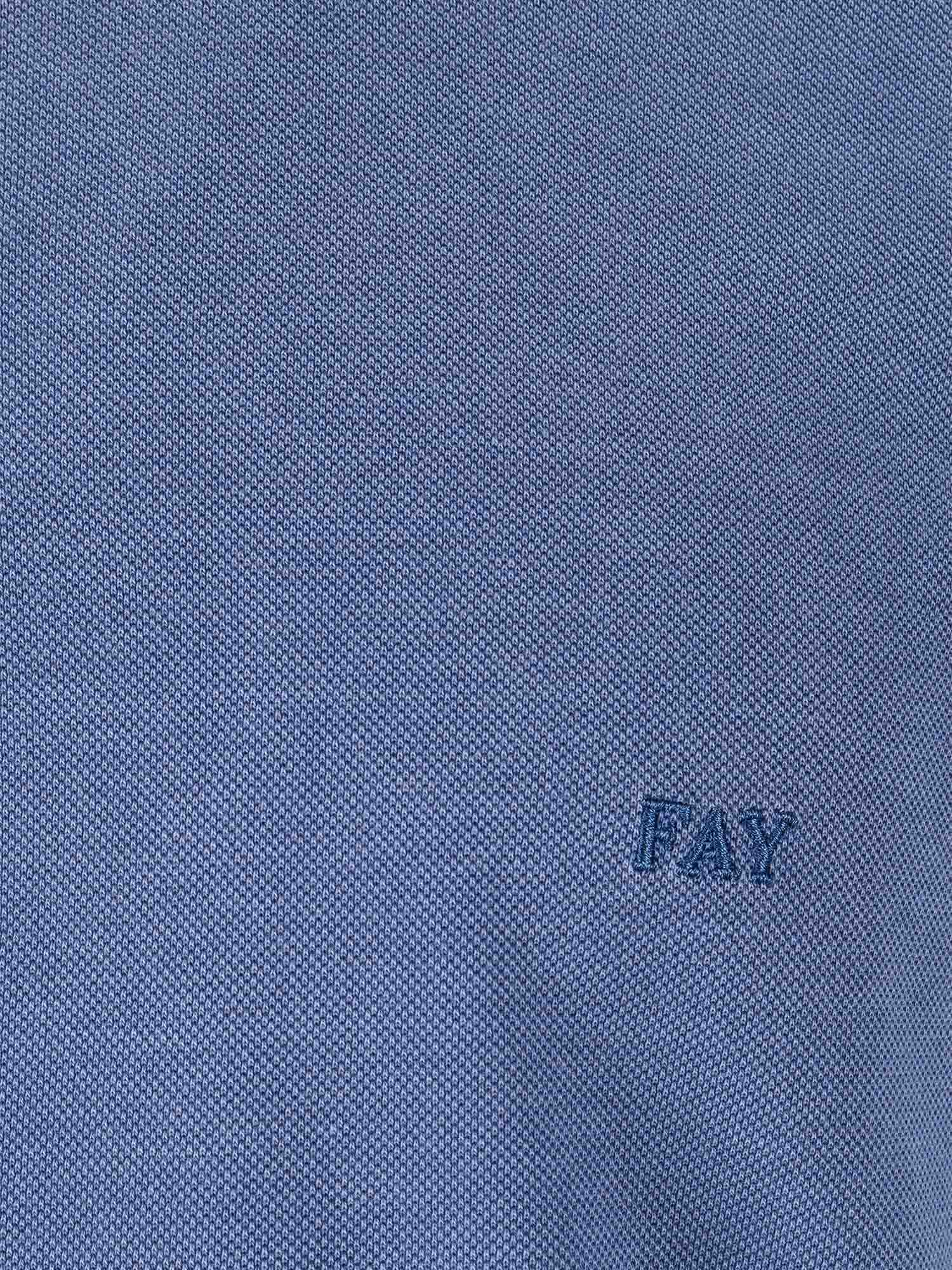 FAY PIQUET TINTO FROSTED T-SHIRT Blue Cotton Short Sleeves