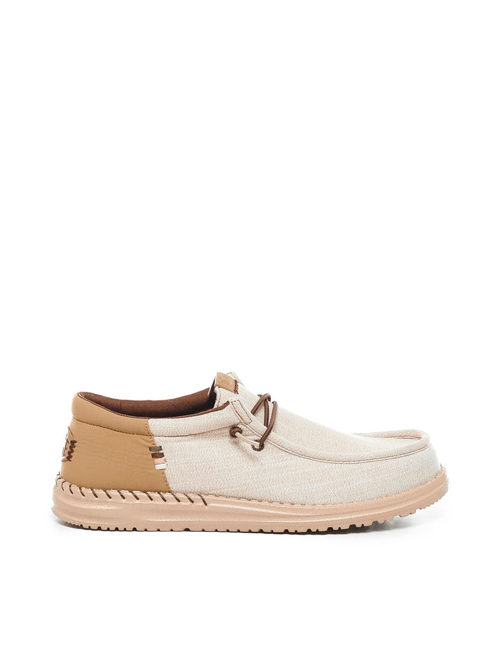 Hey Dude Flat Shoes Tobacco Brown Canvas