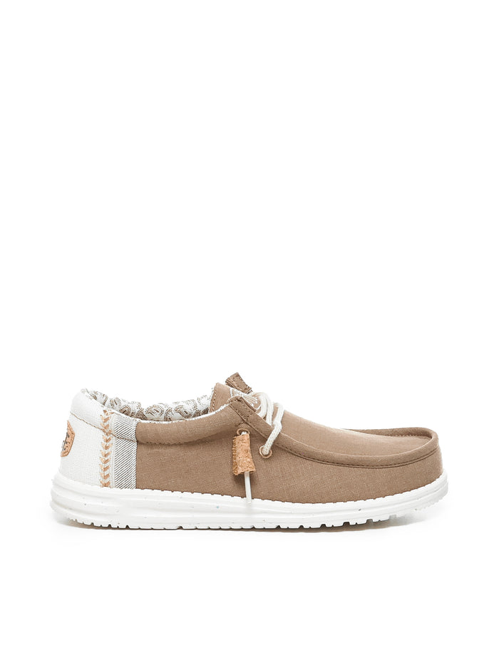 Hey Dude Flat Shoes White, Beige Canvas