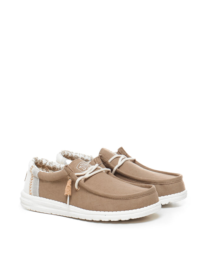 Hey Dude Flat Shoes White, Beige Canvas