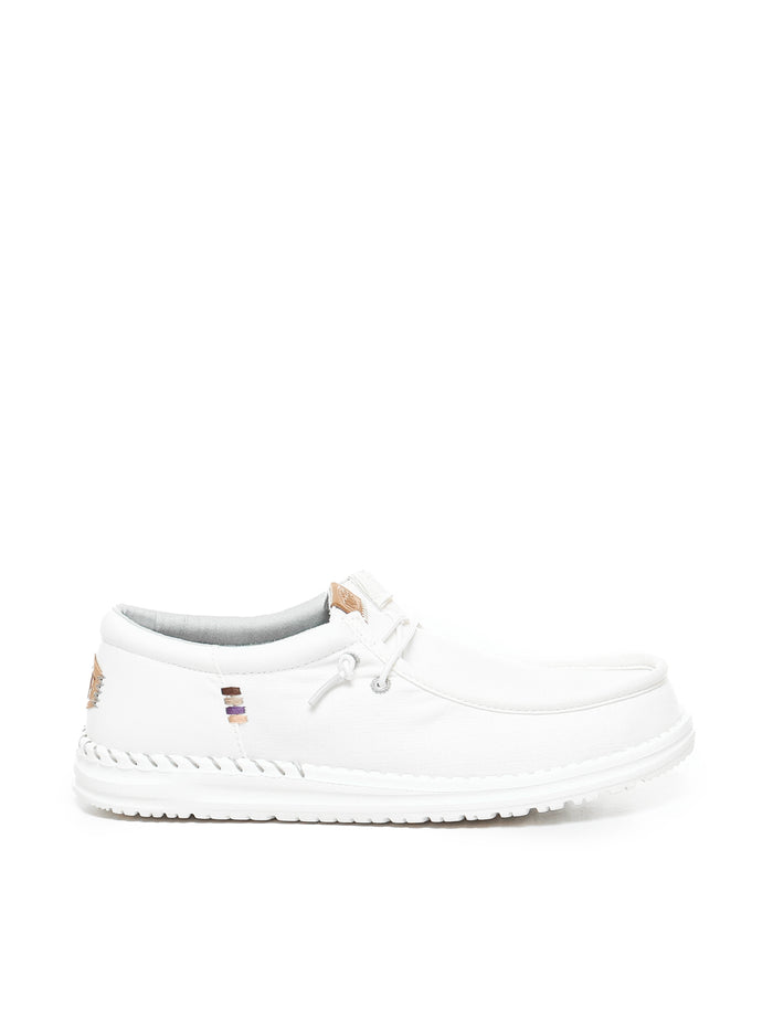 Hey Dude Flat Shoes White Canvas