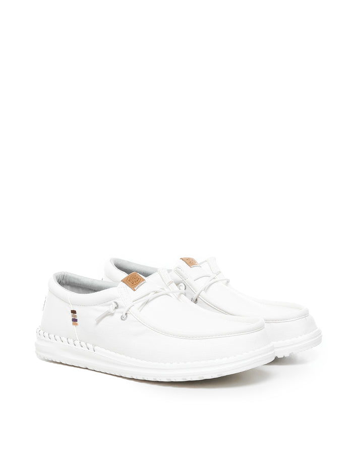 Hey Dude Flat Shoes White Canvas