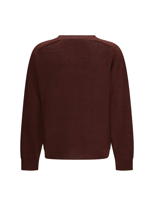 V-Neck Sweater Cabernet Linen