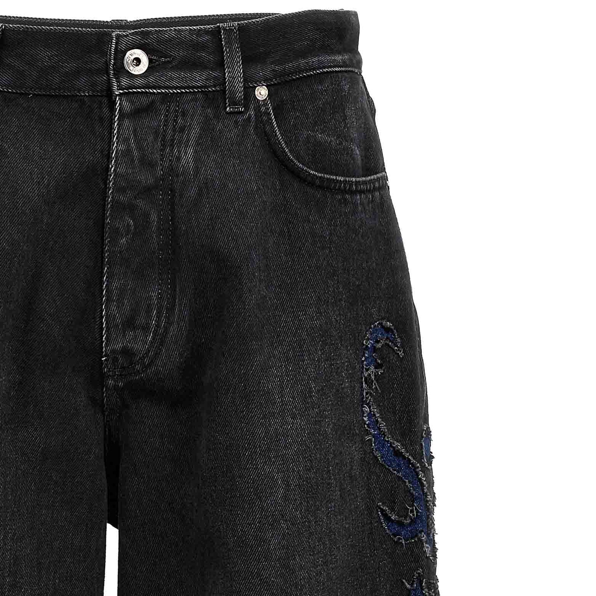 Off-White Denim Flared Jeans Black Cotton