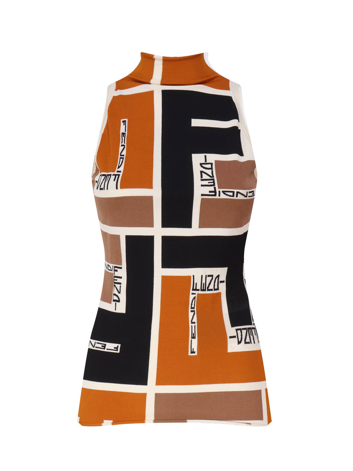 Fendi Top Orange Viscose Polyester