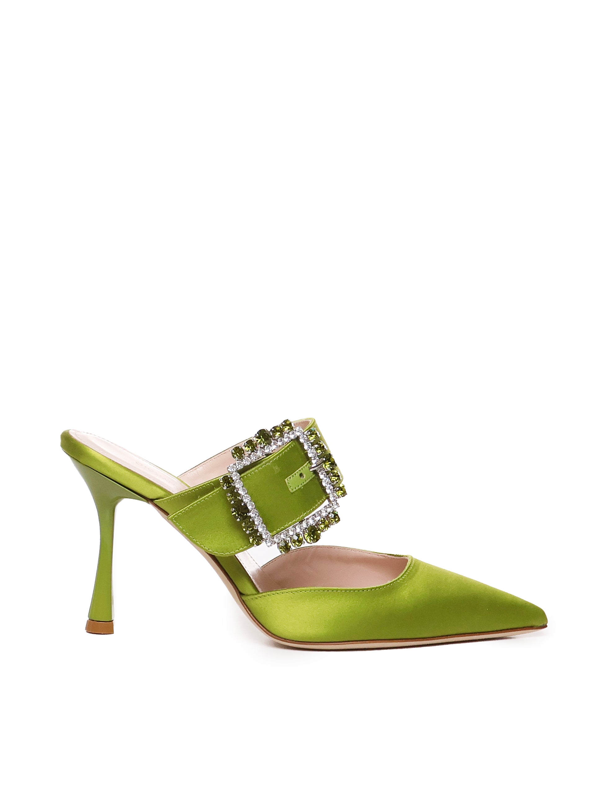 Giuliano Galiano Sandals Green Satin