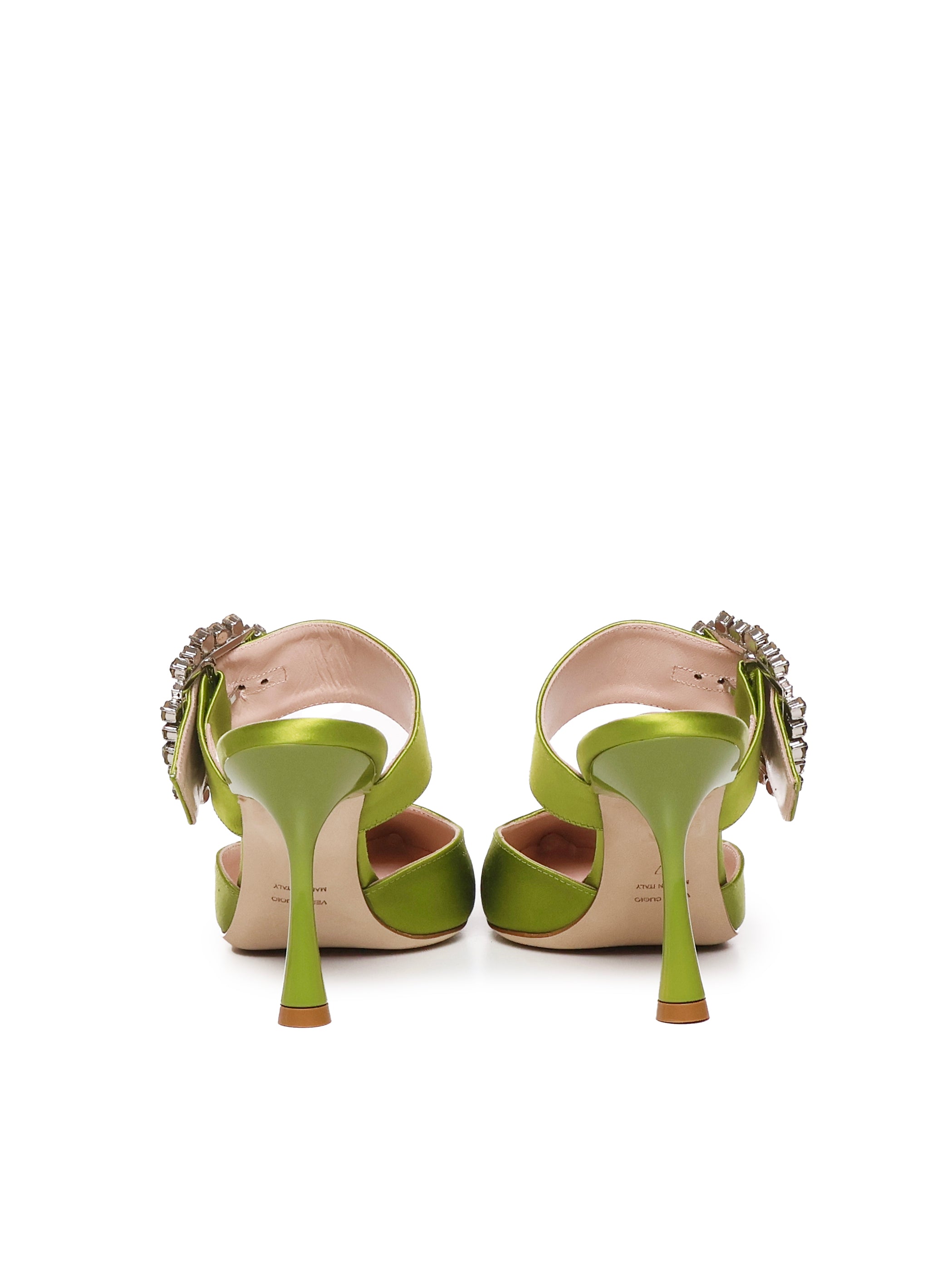 Giuliano Galiano Sandals Green Satin