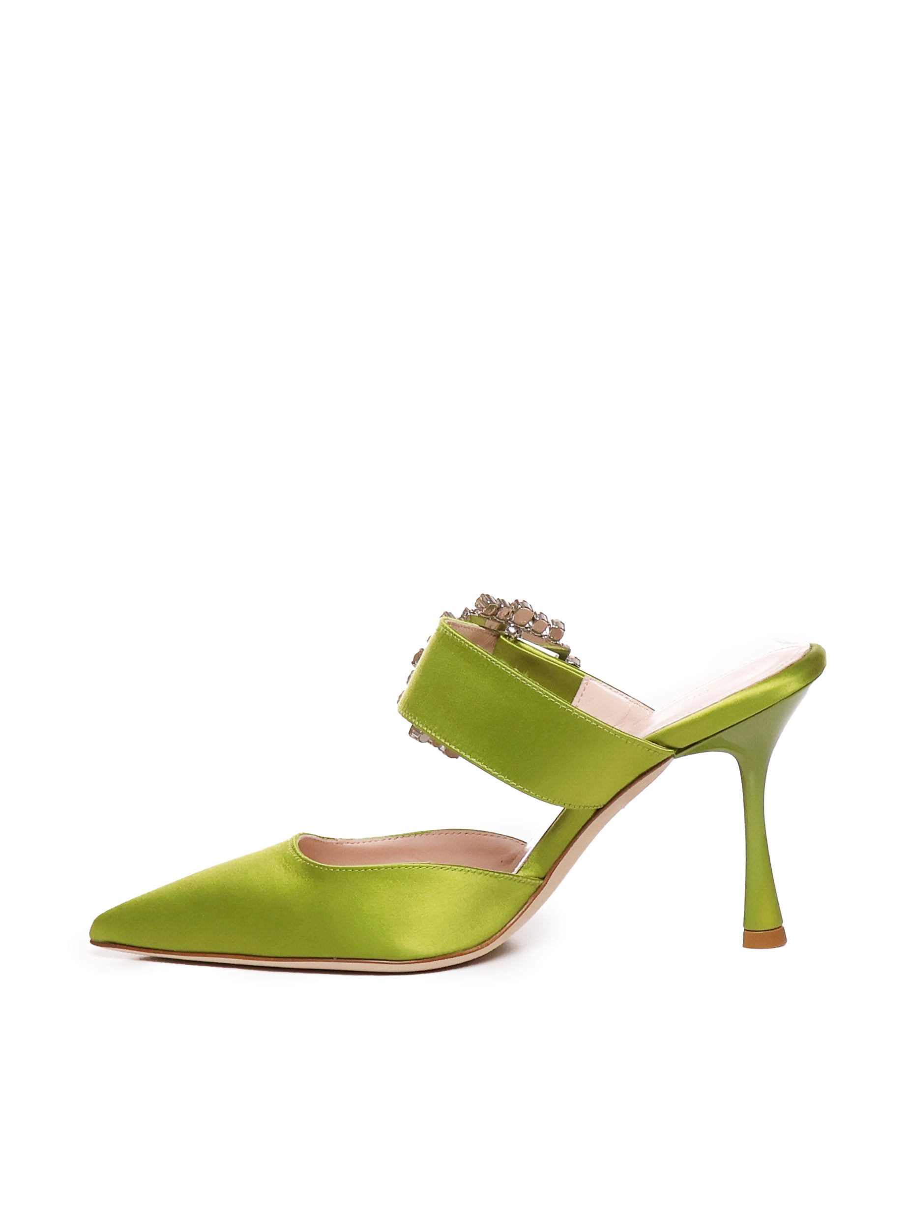 Giuliano Galiano Sandals Green Satin