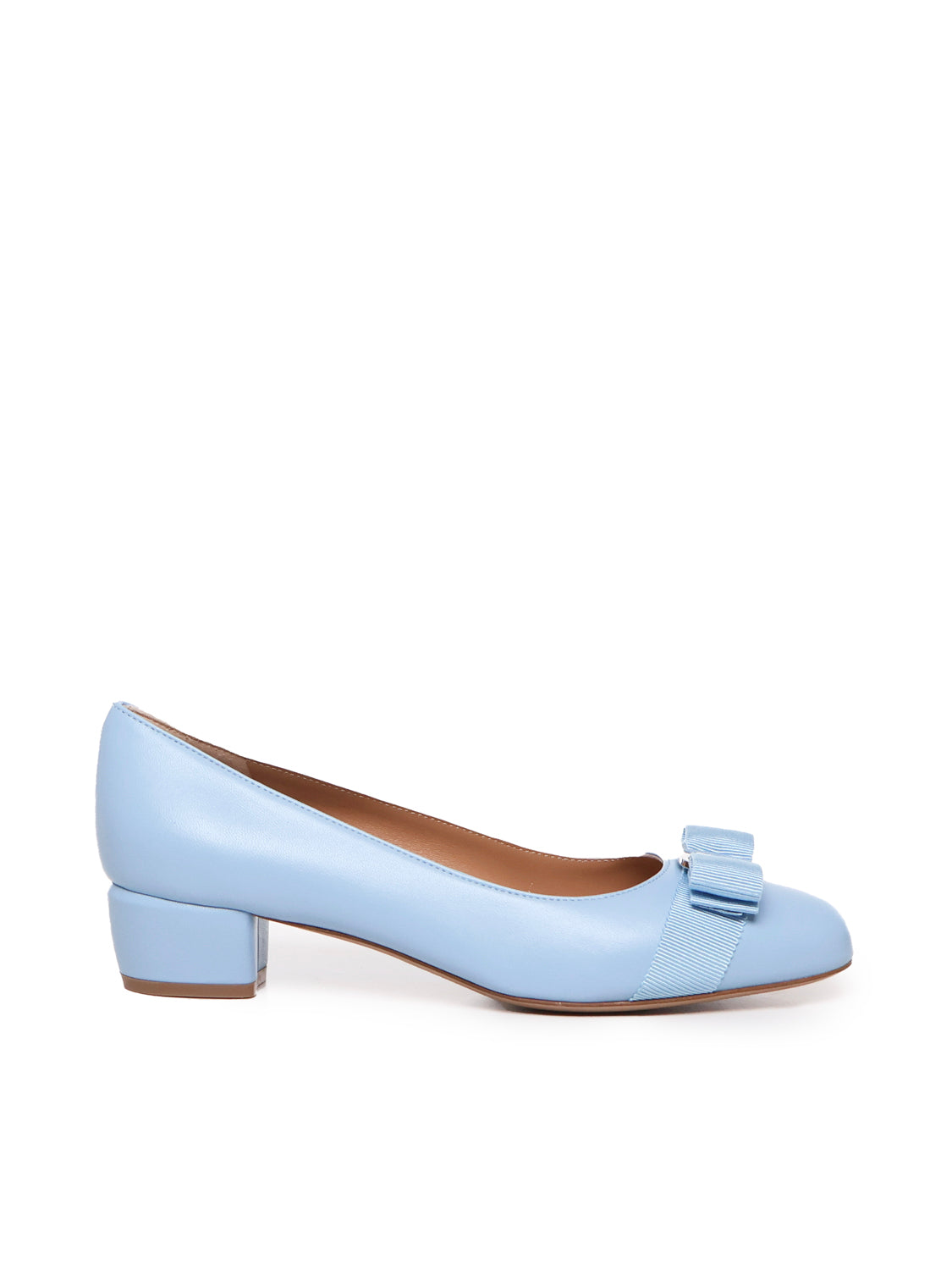 Ferragamo With Heel Light Blue Upper: Lamb