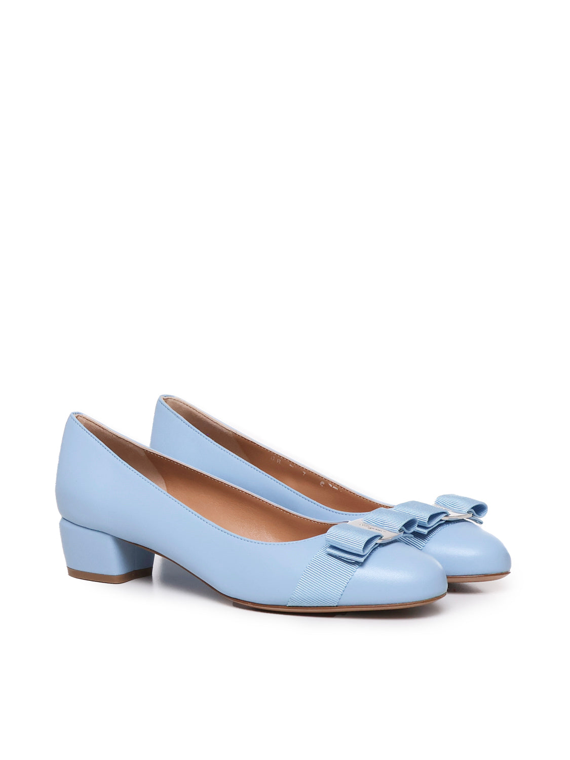 Ferragamo With Heel Light Blue Upper: Lamb