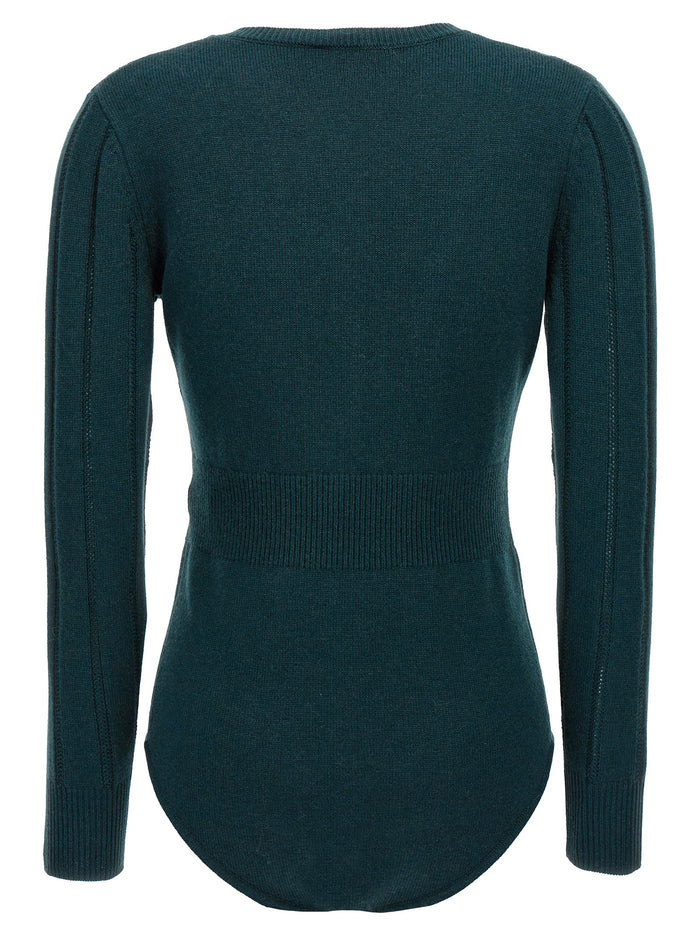 Tralala Luxe bodysuit Green Wool Cachemire Tops