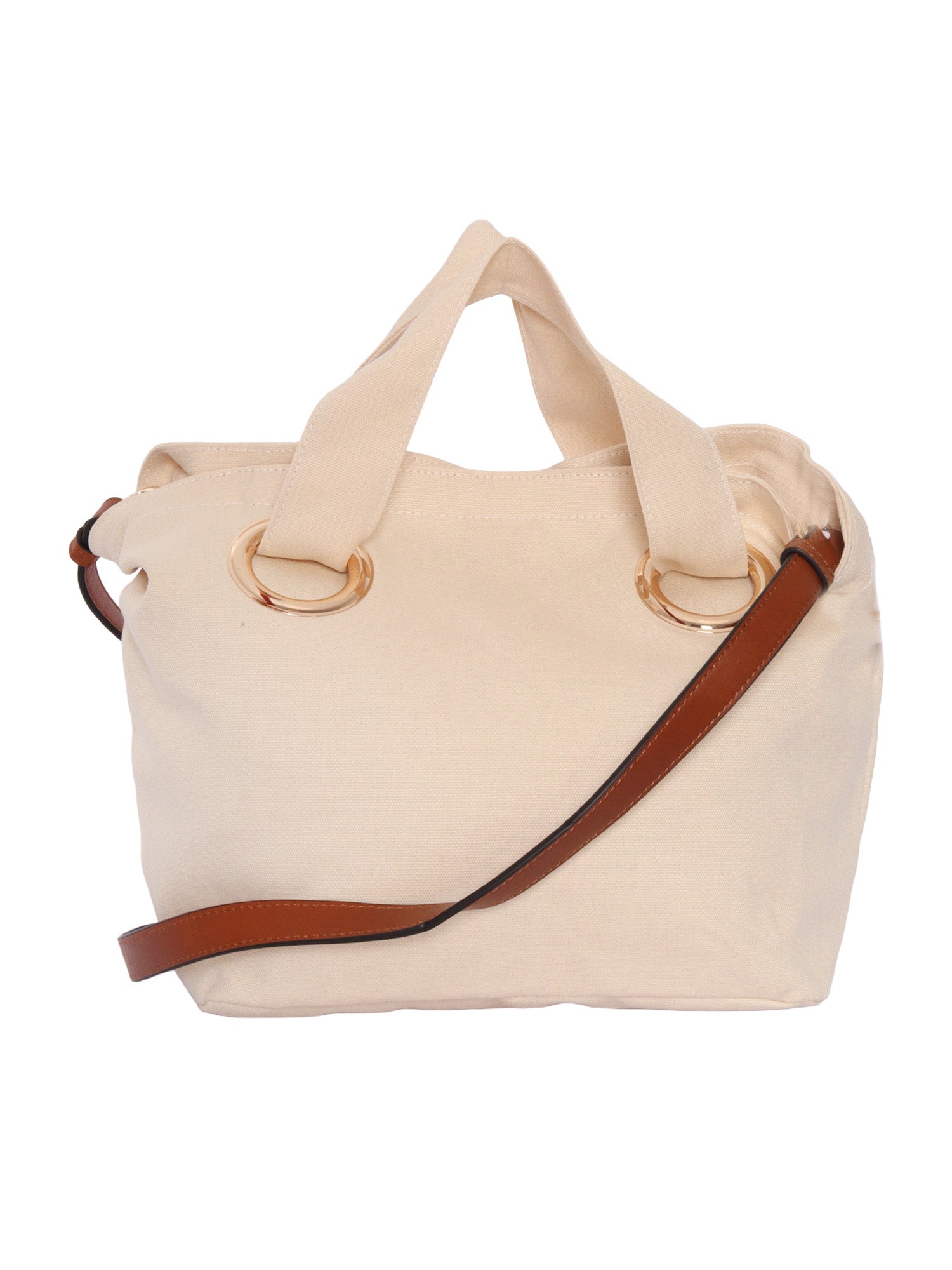 BAG Beige Cotton Fabric 2 Handbag