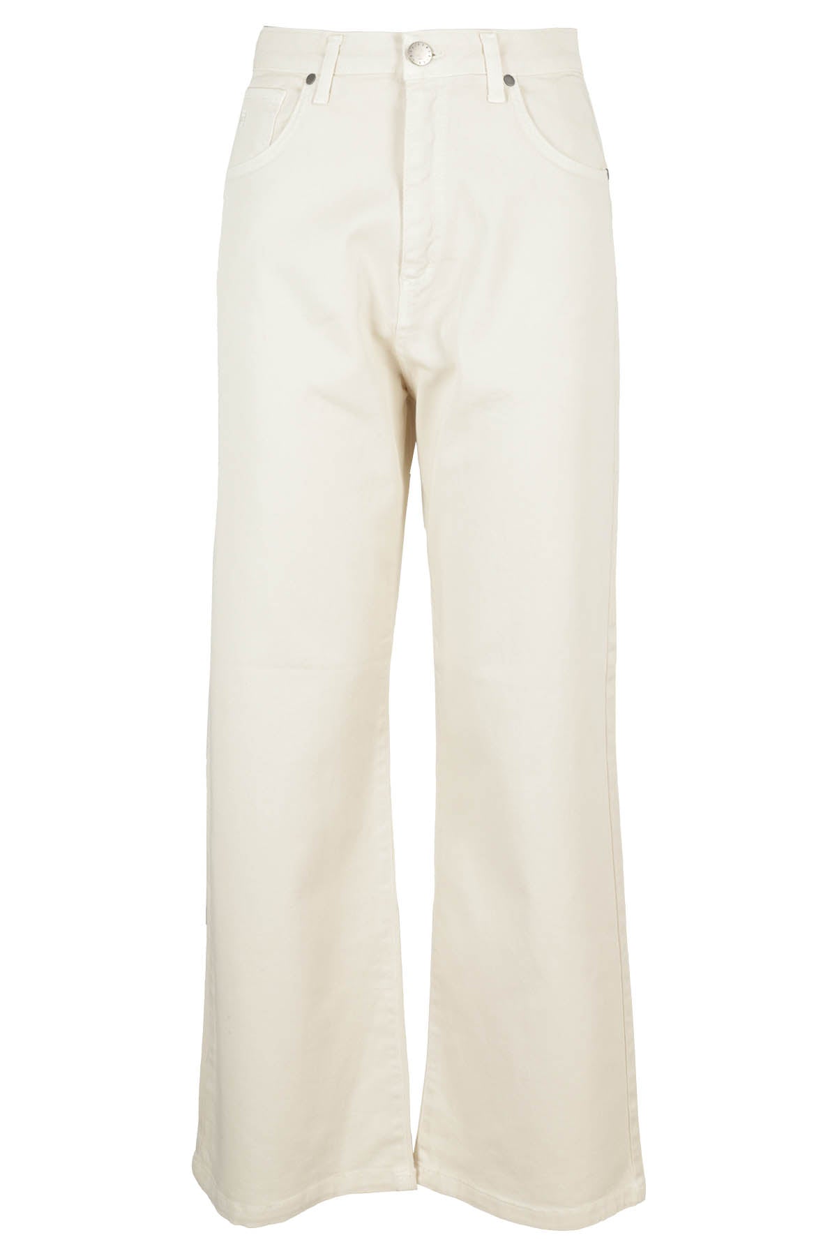 Pants White Cotone Pantaloni