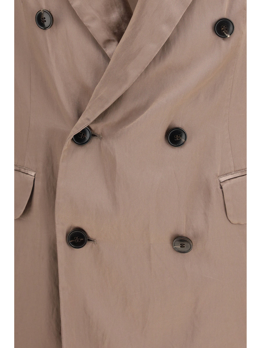 Double-Breasted Blazer Old Rose Viscose Jacket