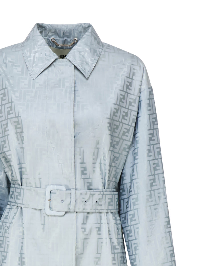 Fendi Coats Blue Cotton Polyamide