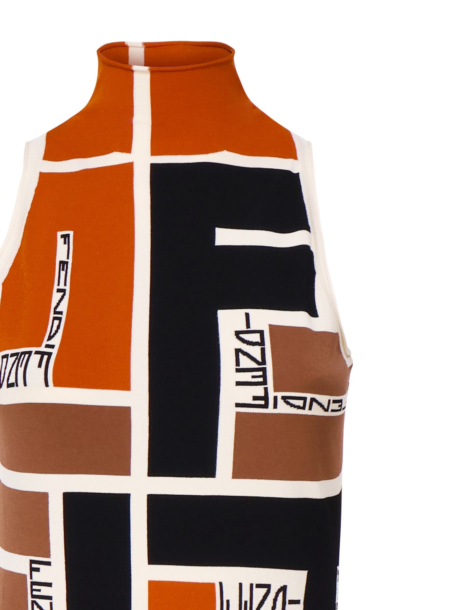 Fendi Dresses Orange/ash Viscose Polyester