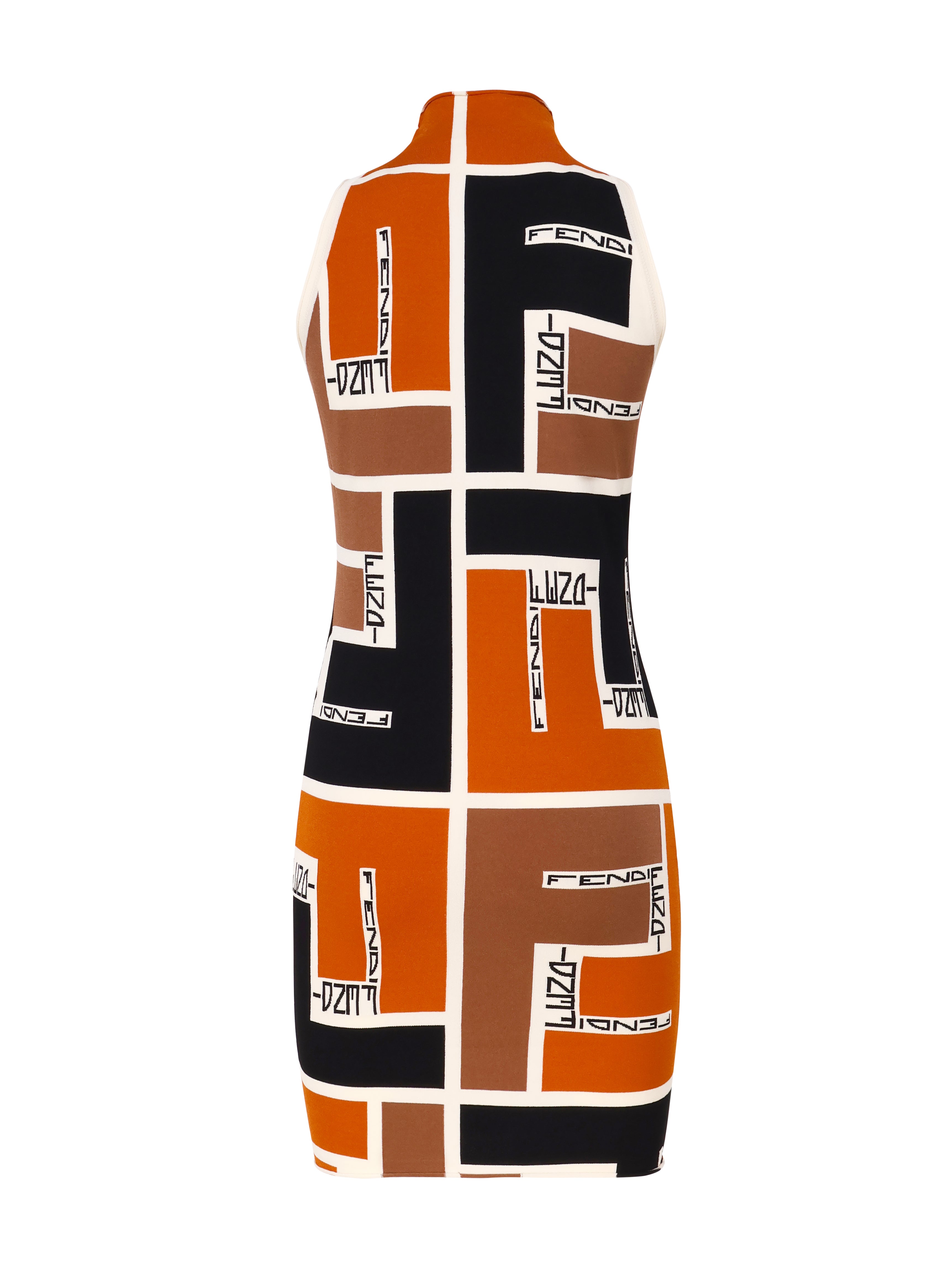 Fendi Dresses Orange/ash Viscose Polyester