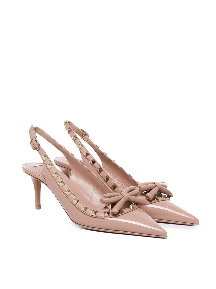 Valentino Garavani With Heel Rose Cannelle Calfskin