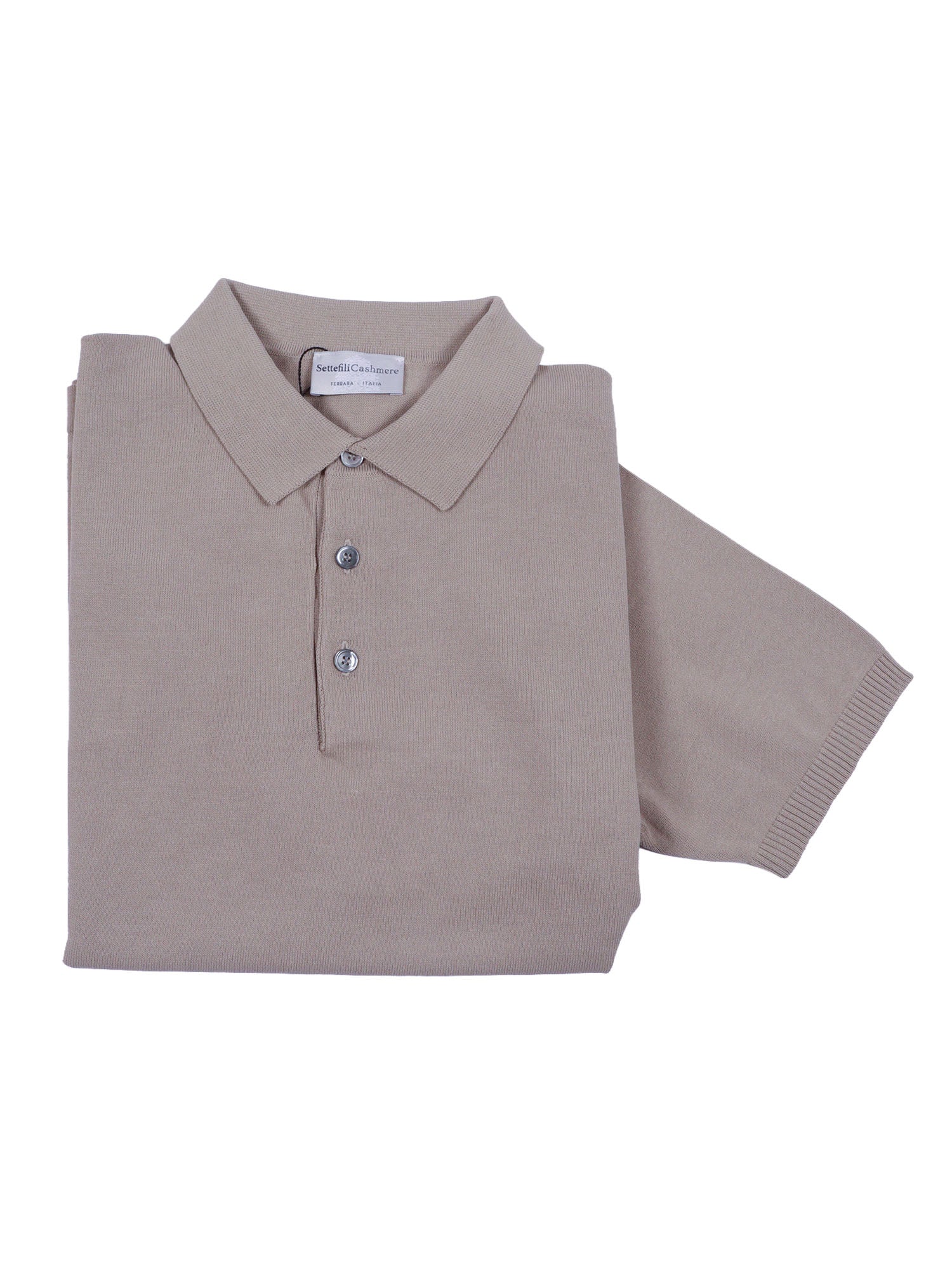 Short-Sleeved Polo Shirt With Tubular Hem And Side Slits Grey Cotton M/c